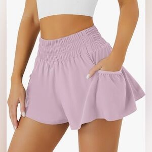 Women's Light Purple High-Waisted Running Shorts